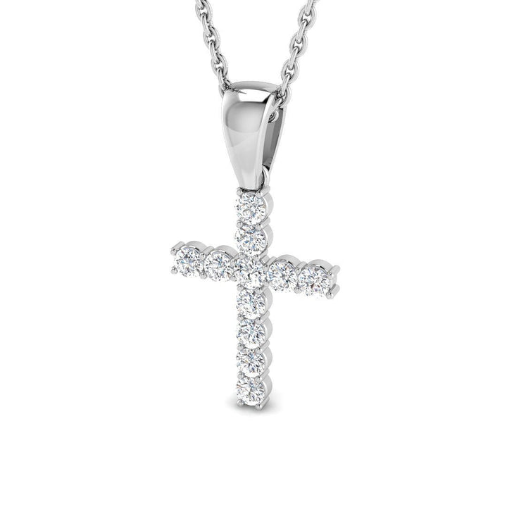 0.25ctw Lab Grown Diamond Cross Necklace D/VVS Quality in Silver