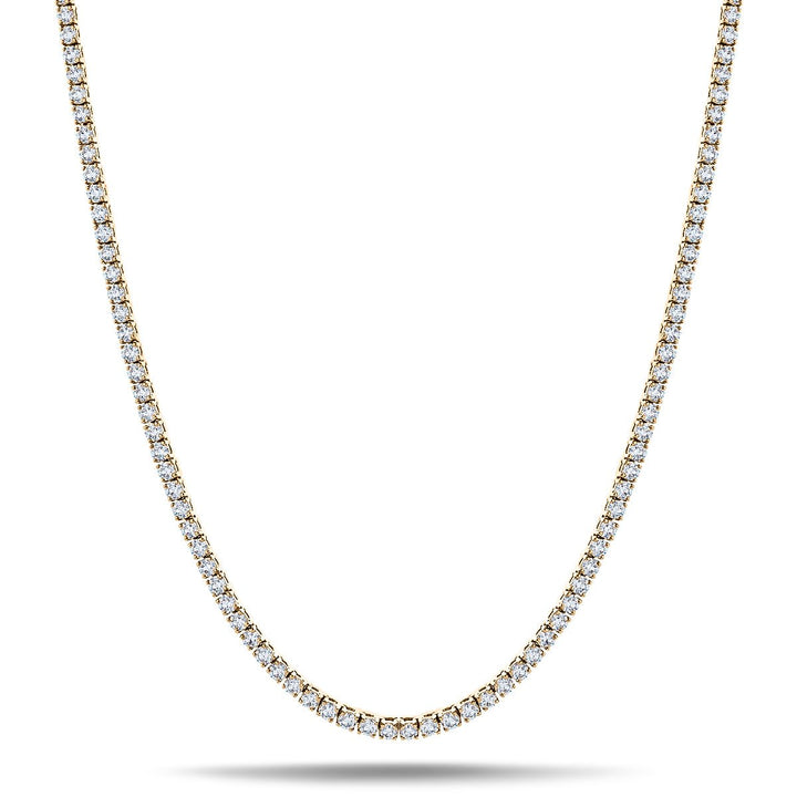 20ctw Lab Grown Diamond Tennis Necklace D/VVS Quality in 18k Yellow Gold