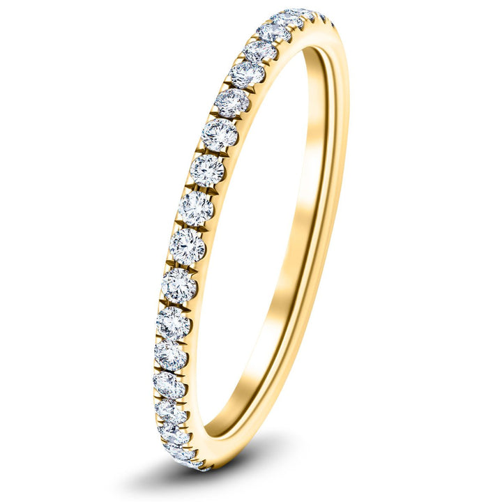 28 Stone Lab Grown Diamond Full Eternity Ring 1.00ctw D/VVS in 14k Yellow Gold