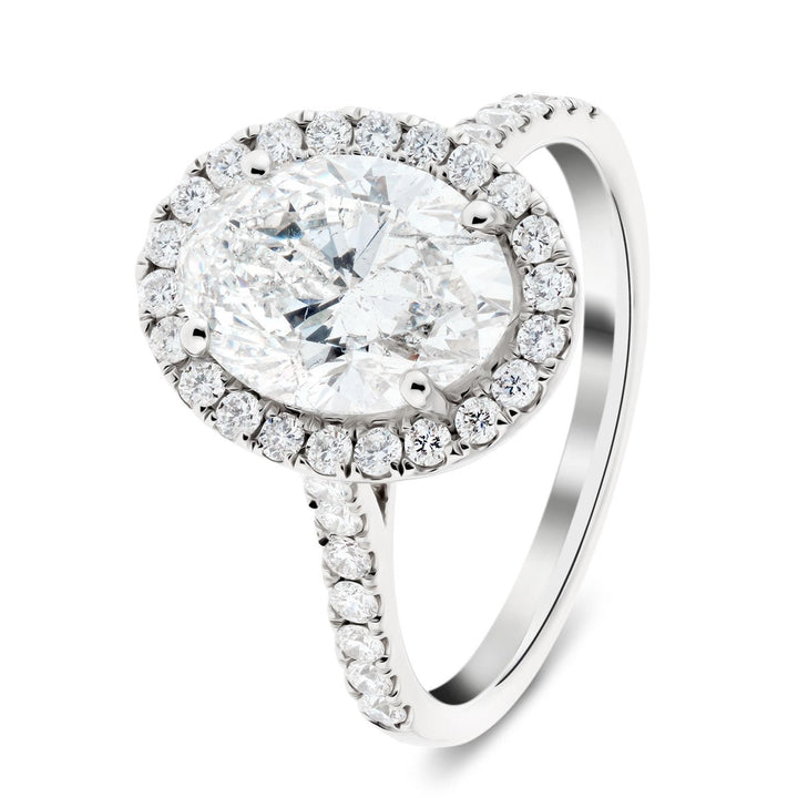 Chloe Lab Grown Diamond Halo Oval Engagement Ring 3.75ctw D/VVS in Platinum