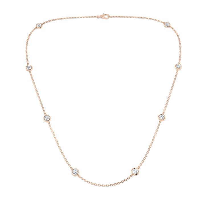 Lab Grown Diamond Chain Necklace 1.10ctw in 18k Rose Gold 18