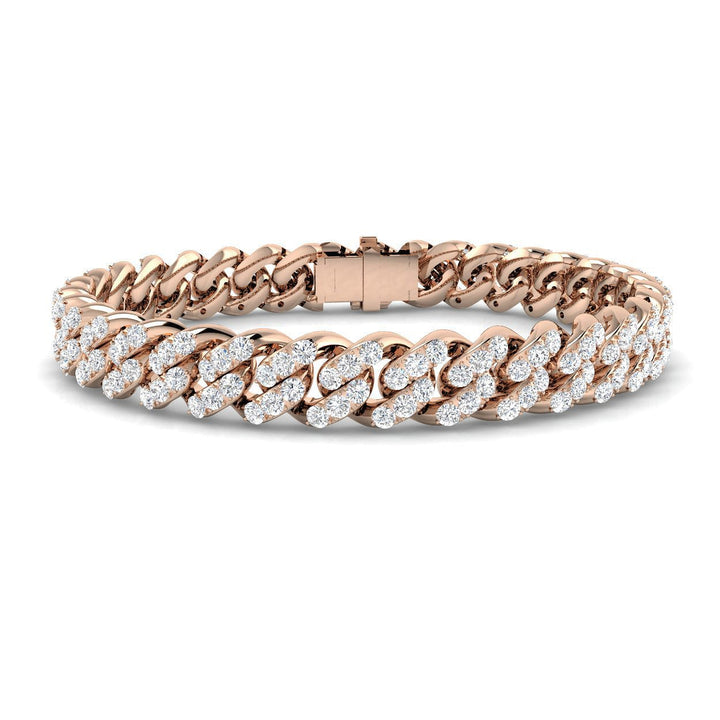 Lab Grown Diamond Cuban Link Bracelet 5.50ctw in 14k Rose Gold