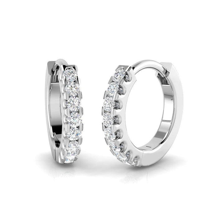 Lab Grown Diamond Huggie Hoop Children Earrings 0.08ctw in 925 Silver