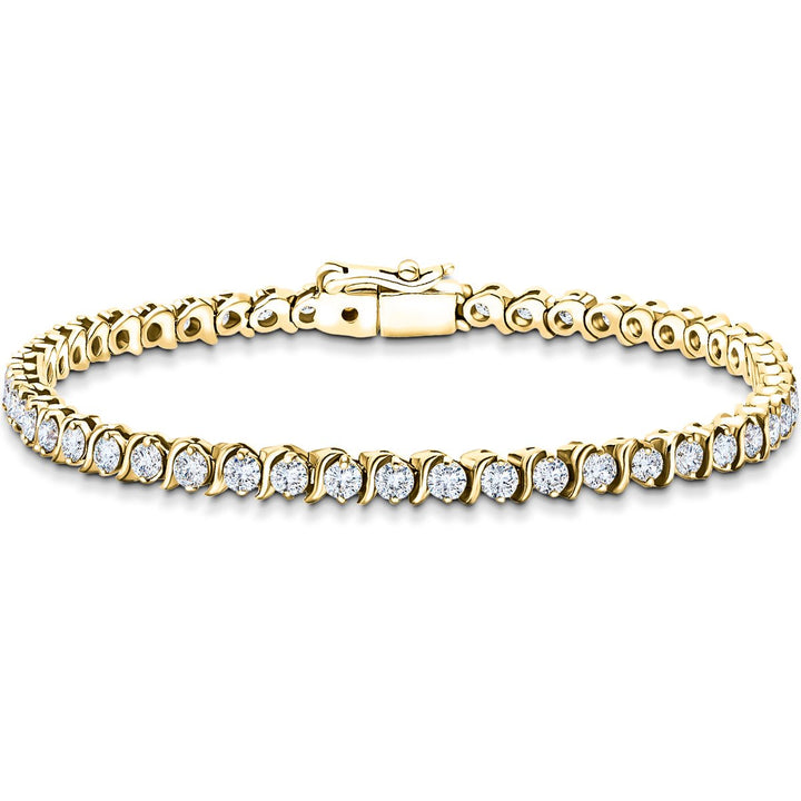 Lab Grown Diamond Semi Bezel Tennis Bracelet 5.00ctw D/VVS in 14k Yellow Gold