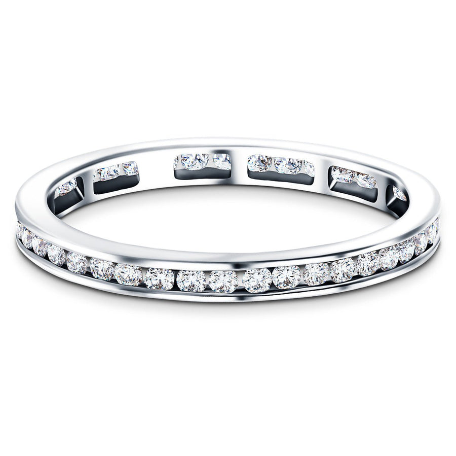 0.50ct Channel Set Lab Diamond Full Eternity Ring G/VS in 18k White Gold - After Diamonds