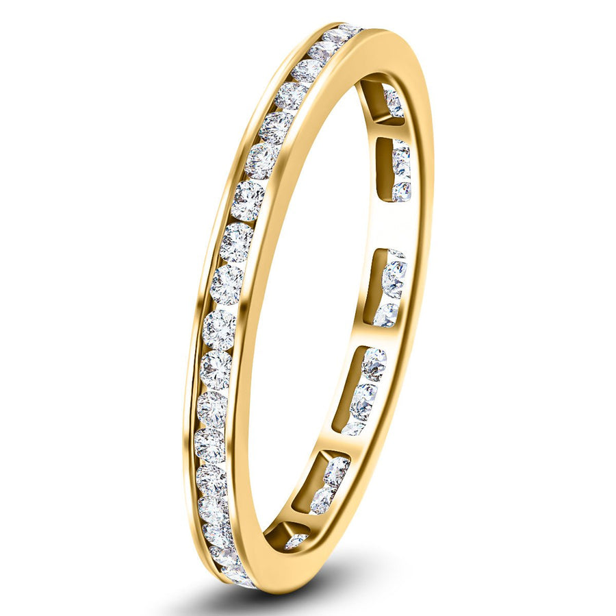 0.50ct Channel Set Lab Diamond Full Eternity Ring G/VS in 9k Yellow Gold - After Diamonds