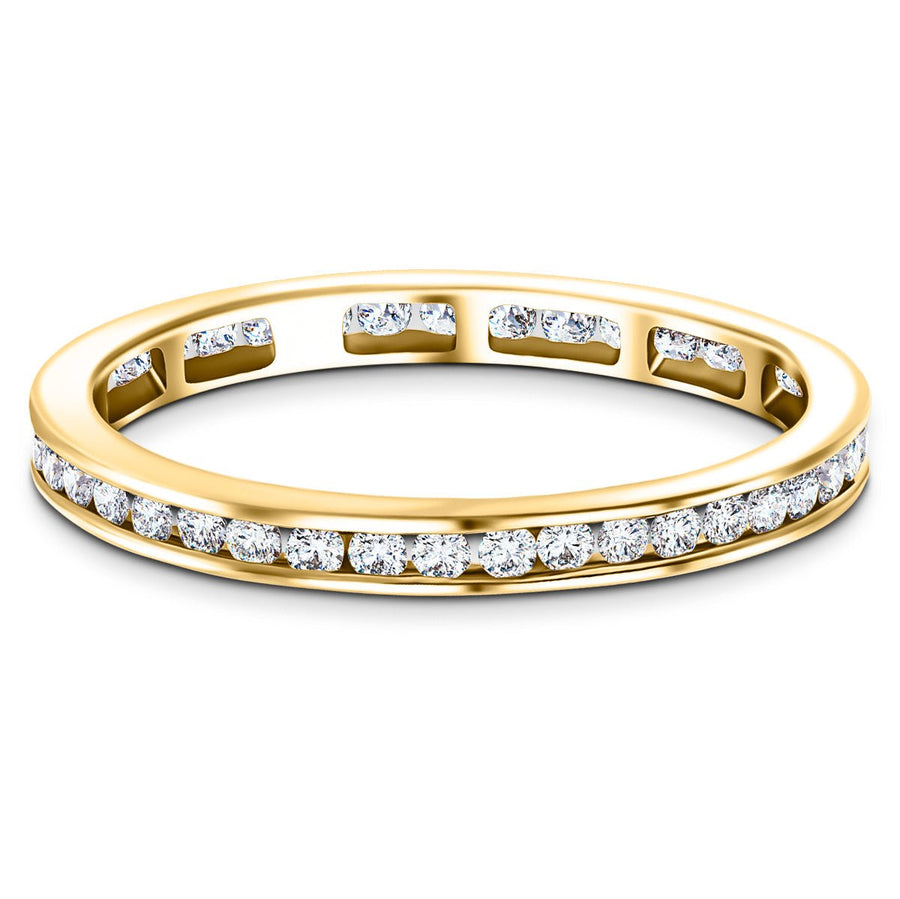 0.50ct Channel Set Lab Diamond Full Eternity Ring G/VS in 9k Yellow Gold - After Diamonds