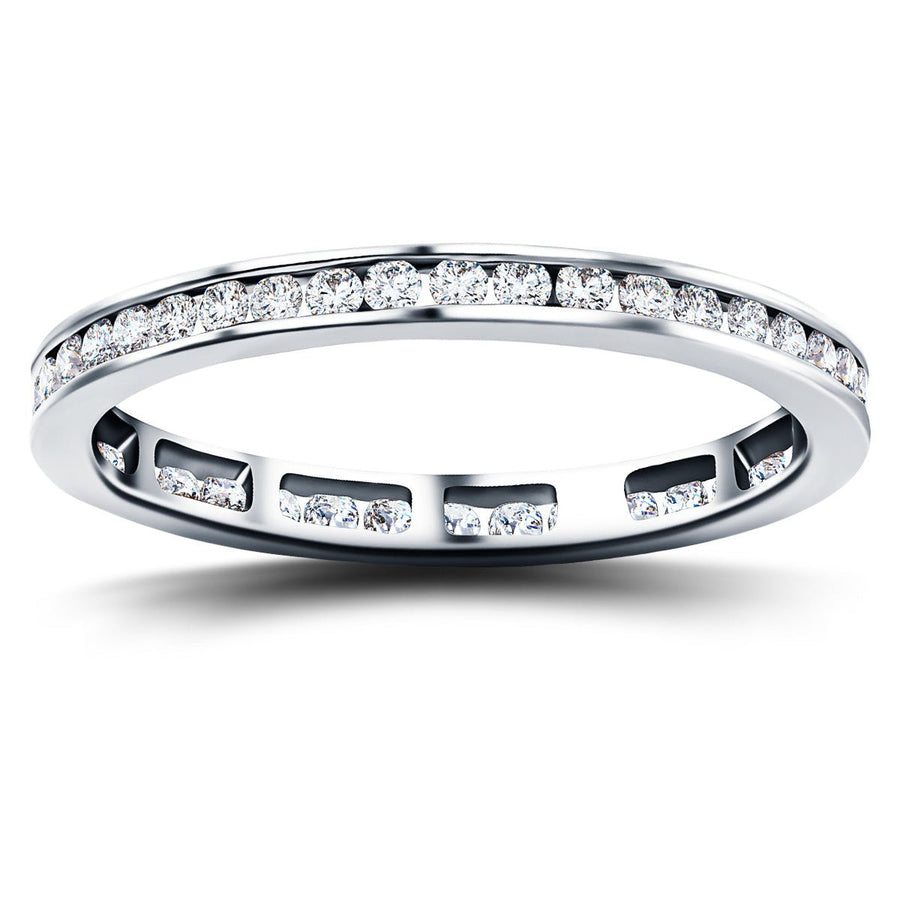 0.50ct Channel Set Lab Diamond Full Eternity Ring G/VS in Platinum - After Diamonds