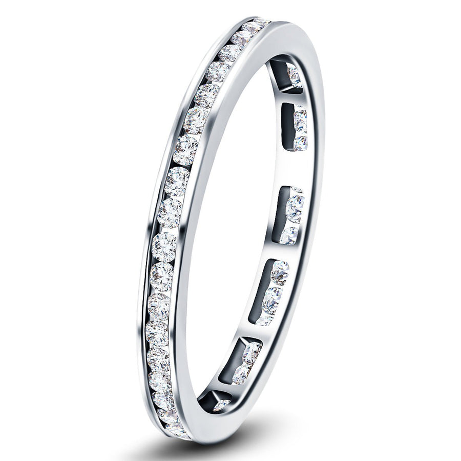 0.50ct Channel Set Lab Diamond Full Eternity Ring G/VS in Platinum - After Diamonds