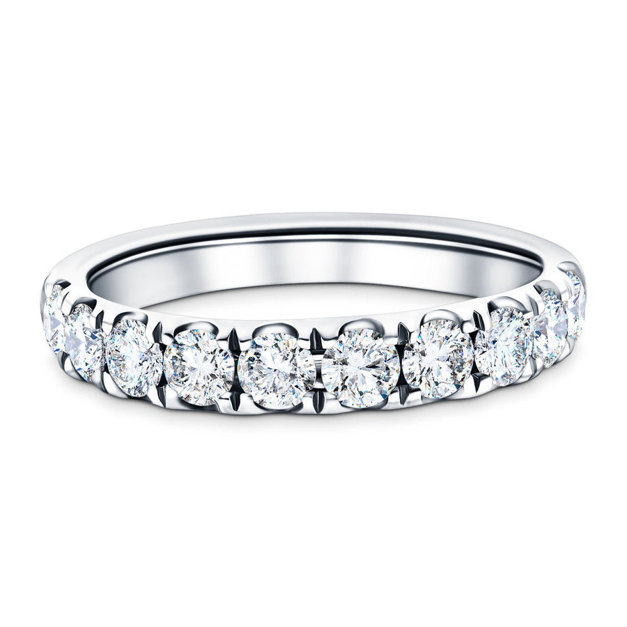 11 Stone Lab Diamond Half Eternity Ring 1.00ct G/VS in Platinum - After Diamonds