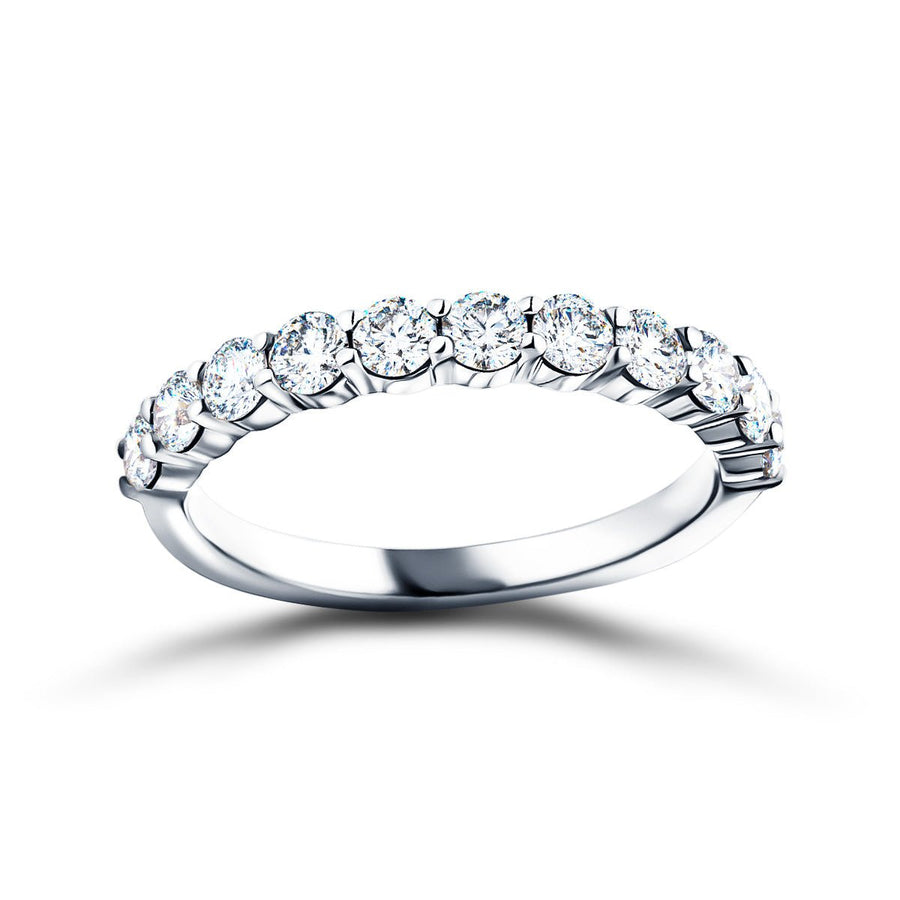 13 Stone Lab Diamond Half Eternity Ring 0.50ct G/VS in 18k White Gold - After Diamonds