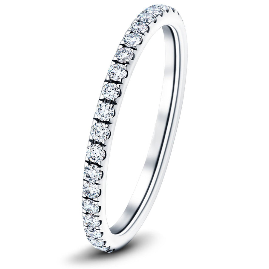15 Stone Lab Diamond Half Eternity Ring 0.45ct G/VS in 9k White Gold - After Diamonds