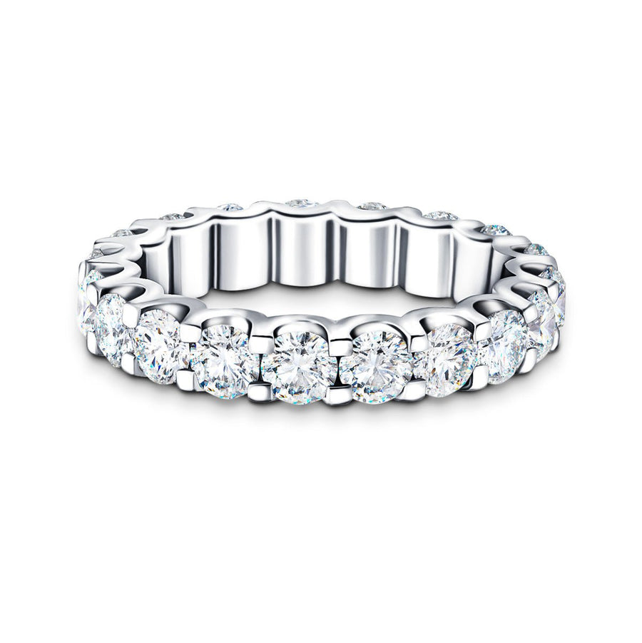 17 Stone Lab Diamond Full Eternity Ring 4.00ct G/VS in 18k White Gold - After Diamonds