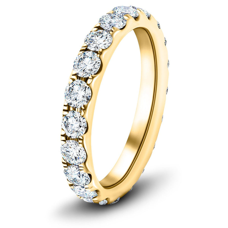 17 Stone Lab Diamond Full Eternity Ring 4.10ct G/VS in 18k Yellow Gold - After Diamonds
