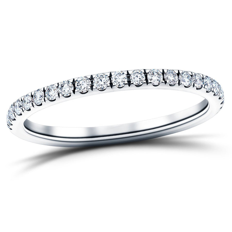 19 Stone Lab Diamond Half Eternity Ring 0.25ct G/VS in 18k White Gold - After Diamonds
