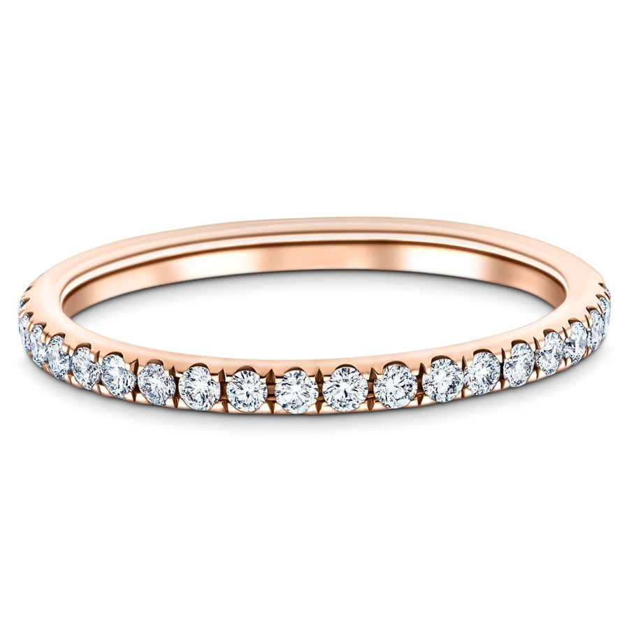 19 Stone Lab Diamond Half Eternity Ring 0.25ct G/VS in 9k Rose Gold - After Diamonds