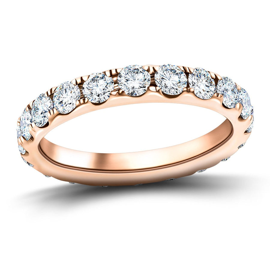 20 Stone Lab Diamond Full Eternity Ring 2.00ct G/VS in 18k Rose Gold - After Diamonds