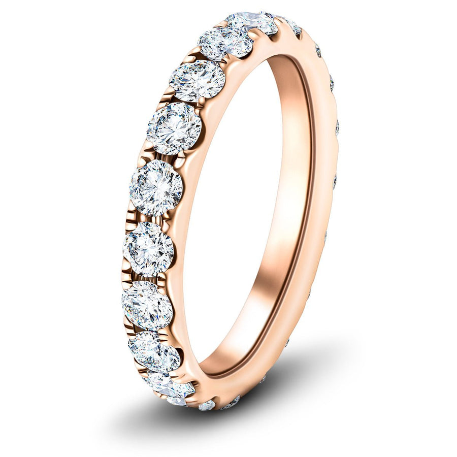 20 Stone Lab Diamond Full Eternity Ring 2.00ct G/VS in 18k Rose Gold - After Diamonds