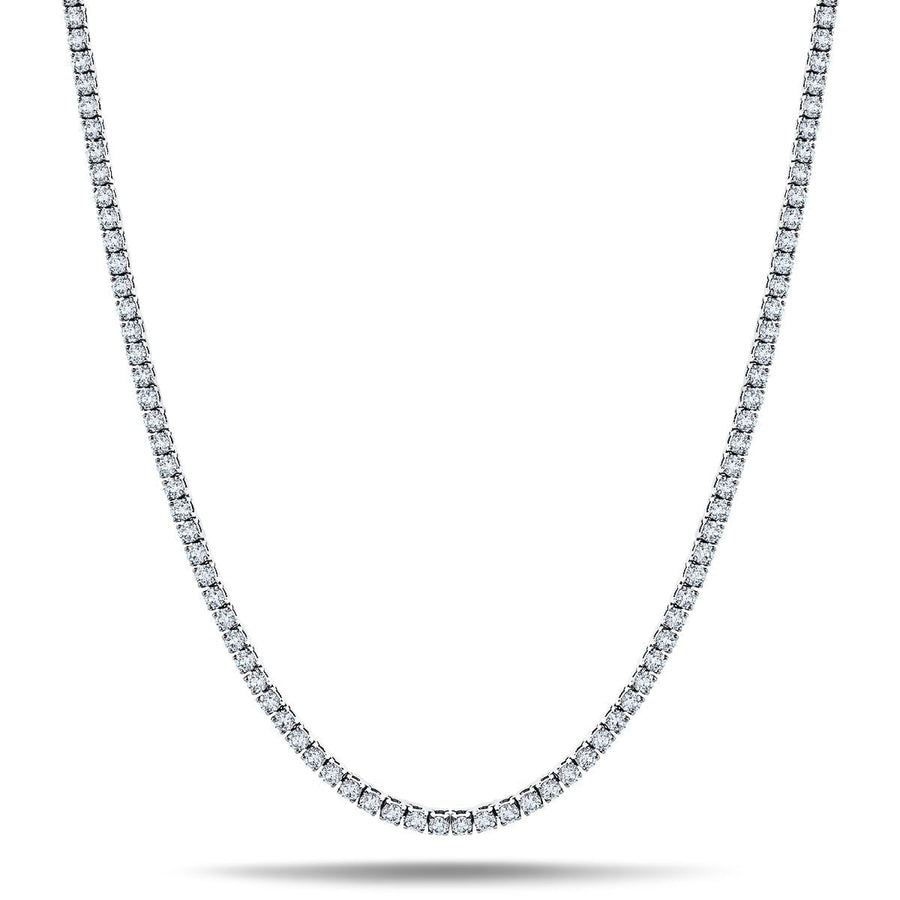 20ct Lab Diamond Tennis Necklace G/VS Quality Set in Silver - After Diamonds