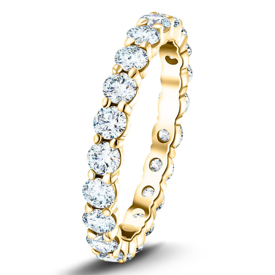 21 Stone Lab Diamond Full Eternity Ring 2.00ct G/VS in 18k Yellow Gold - After Diamonds