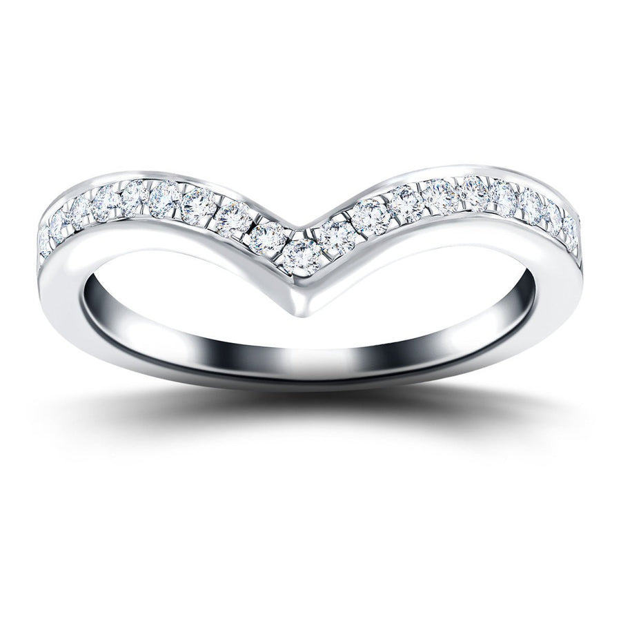 21 Stone Lab Diamond Wishbone Ring 0.50ct G/VS Quality in 9k White Gold - After Diamonds