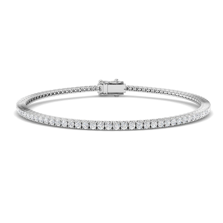 2ct Lab Diamond Tennis Bracelet G/VS Quality Set in 9k White Gold - After Diamonds