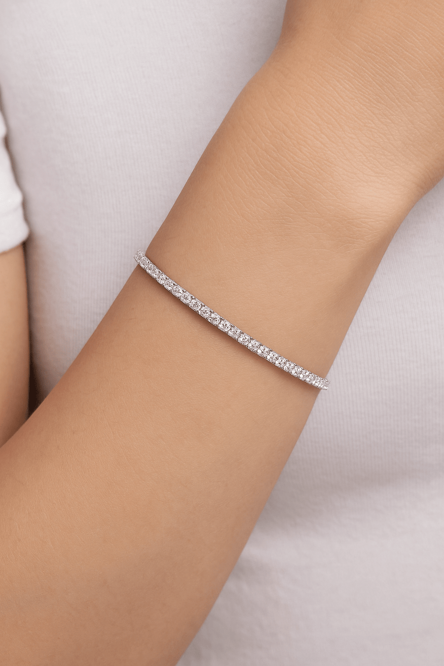 3ct Lab Diamond Tennis Bracelet D/VVS Quality Set in 925 Silver - After Diamonds