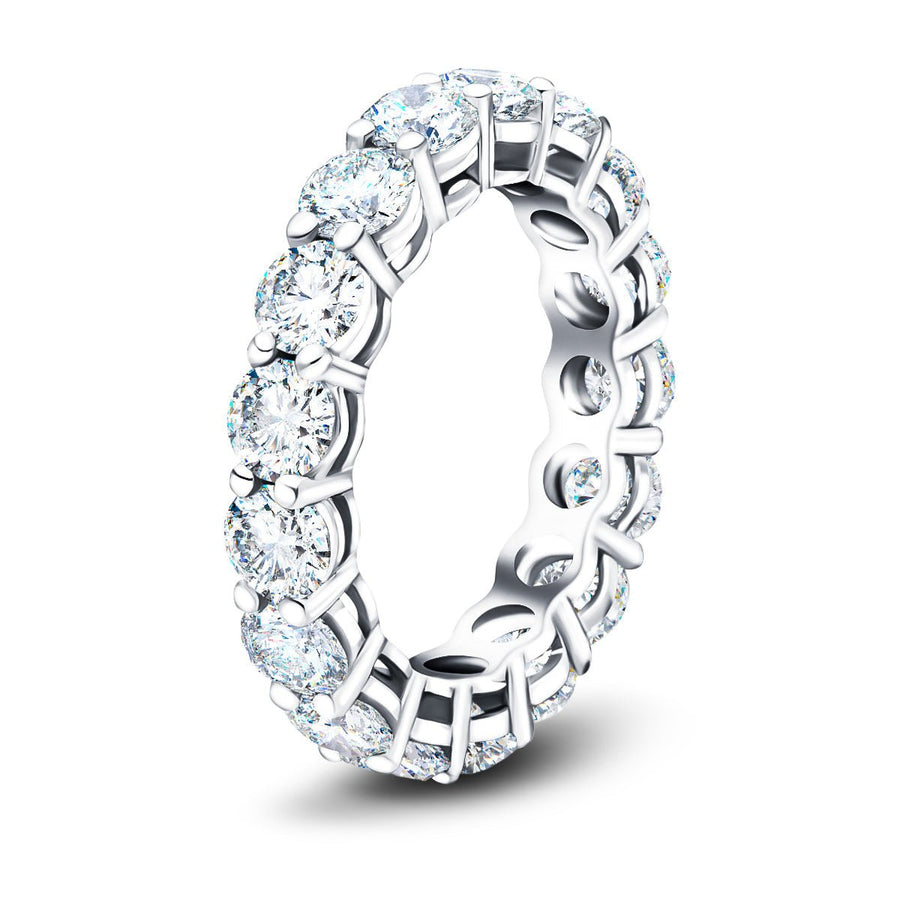 4.50ct G/VS Lab Diamond Full Eternity Ring in 18k White Gold - After Diamonds