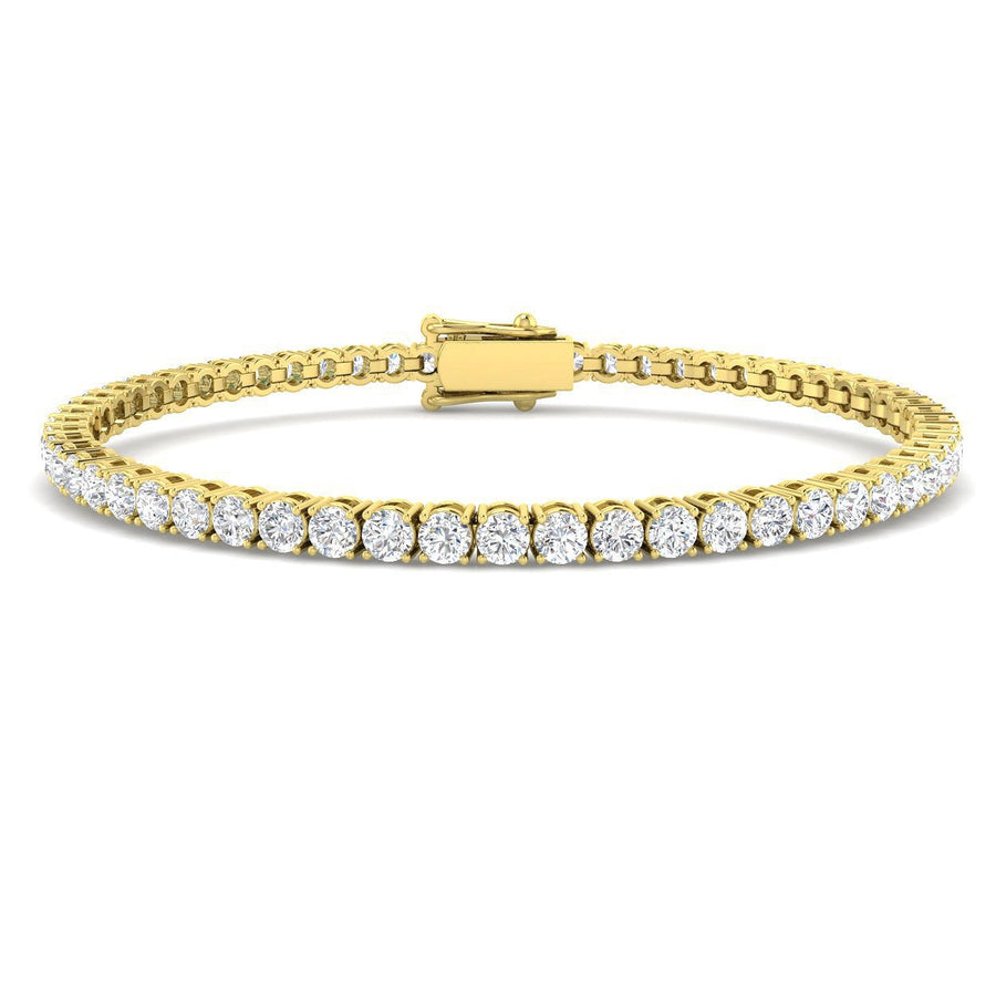 6ct Lab Diamond Tennis Bracelet G/VS Quality Set in 18k Yellow Gold - After Diamonds