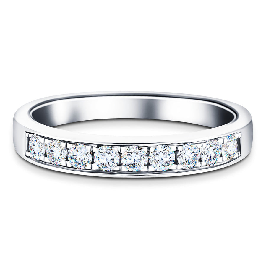 Lab Grown Diamond 9 Stone Half Eternity Ring 0.50ctw D/VVS in Platinum