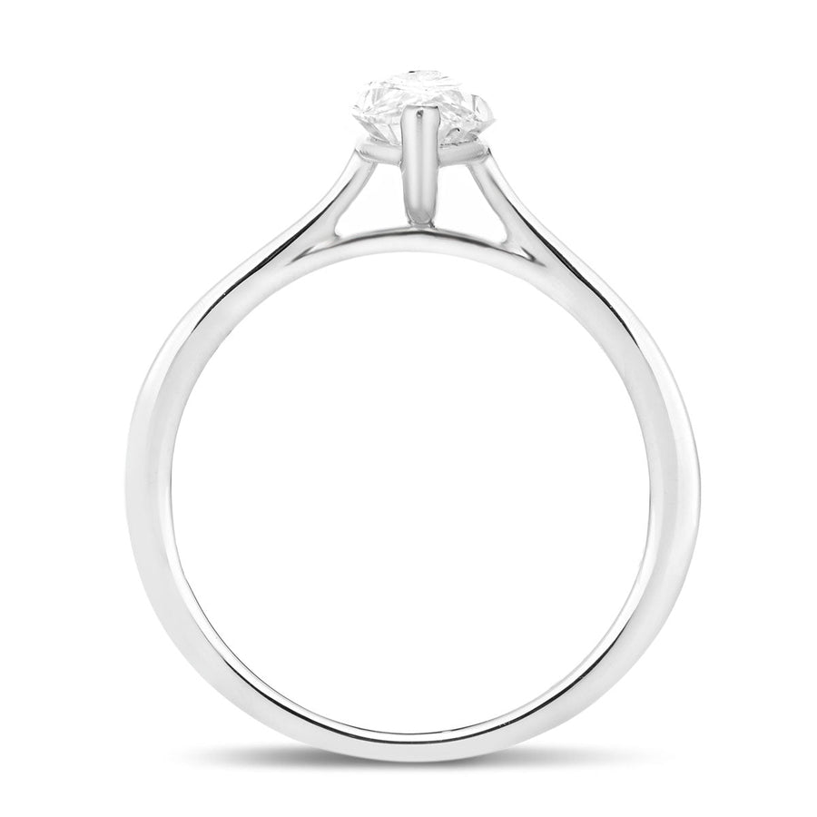 Ava Lab Marquise Diamond Solitaire Engagement Ring 0.50ct G/VS 18k White Gold - After Diamonds