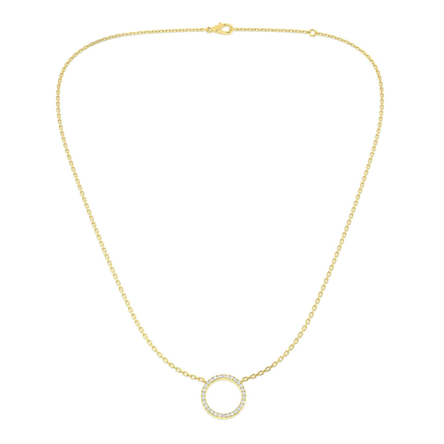 Circle Lab Diamond Necklace 0.10ct in 9k Yellow Gold - After Diamonds