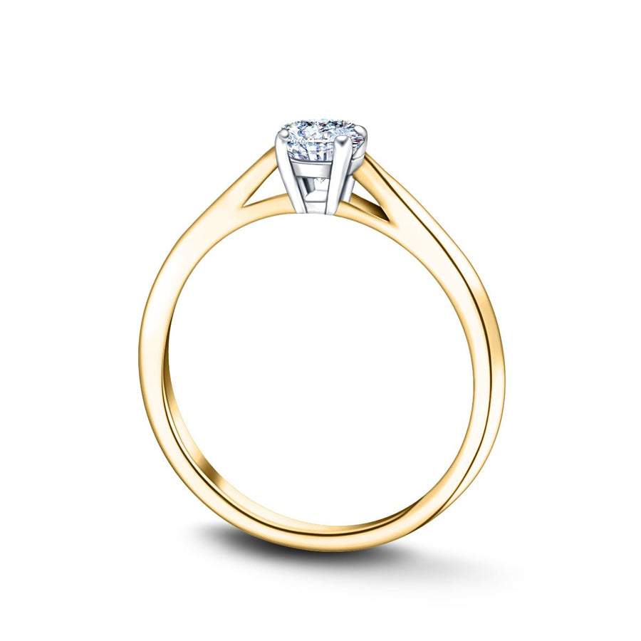 Ella Lab Diamond Solitaire Engagement Ring 0.50ct D/VVS 18k Yellow Gold - After Diamonds