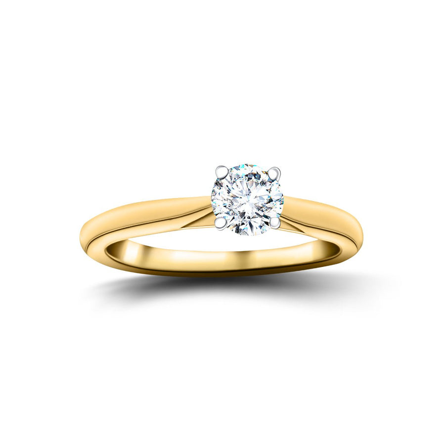 Ella Lab Diamond Solitaire Engagement Ring 0.50ct G/VS 18k Yellow Gold - After Diamonds