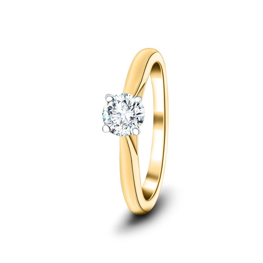 Ella Lab Diamond Solitaire Engagement Ring 0.50ct G/VS 9k Yellow Gold - After Diamonds