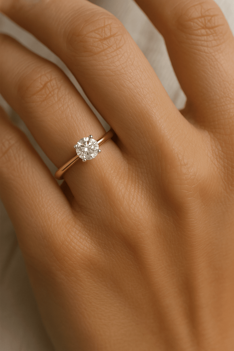Ella Lab Diamond Solitaire Engagement Ring 0.50ct G/VS 9k Yellow Gold - After Diamonds