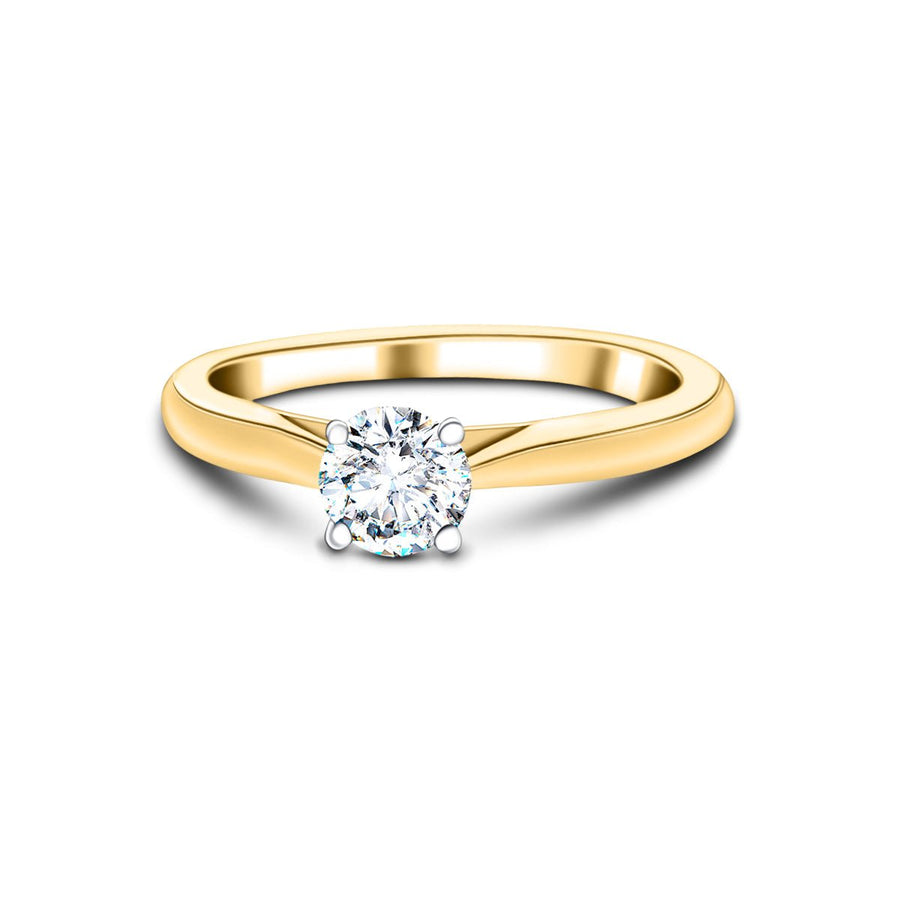 Ella Lab Diamond Solitaire Engagement Ring 0.70ct G/VS 18k Yellow Gold - After Diamonds
