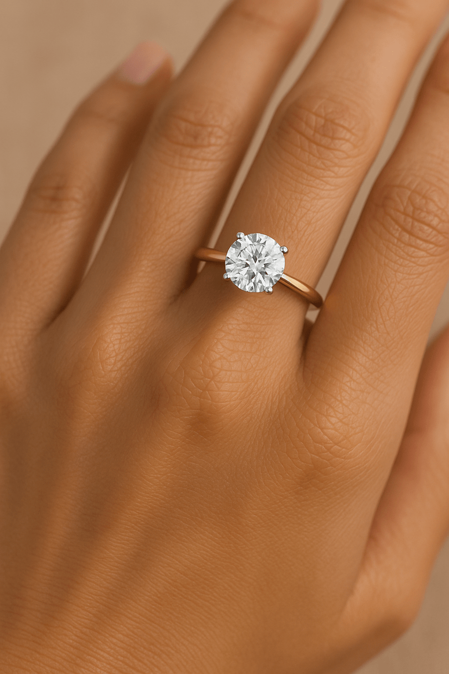 Ella Lab Diamond Solitaire Engagement Ring 1.00ct D/VVS 18k Yellow Gold - After Diamonds