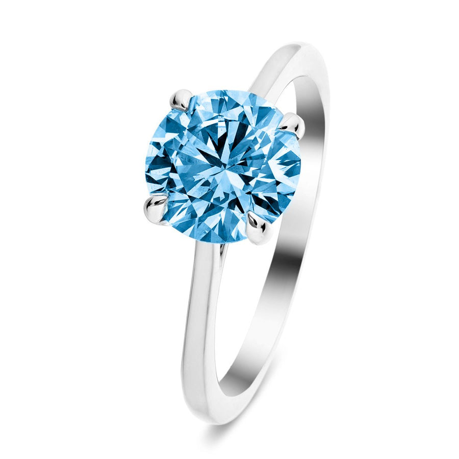 Ellie Blue Lab Diamond Solitaire Engagement Ring 2.00ct in Platinum - After Diamonds