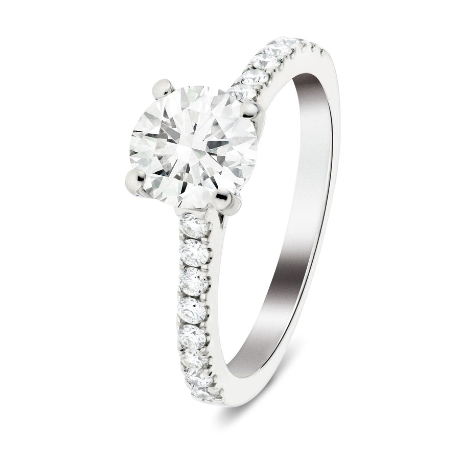 Emily Lab Diamond Round Engagement Ring 0.75ct G/VS 18k White Gold - After Diamonds