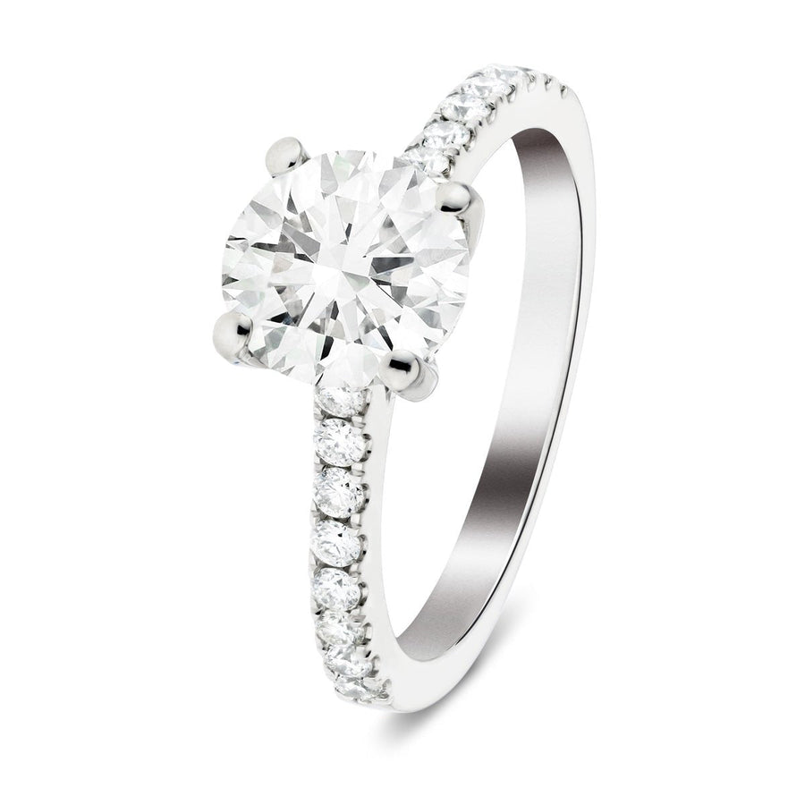 Emily Lab Diamond Round Engagement Ring 1.25ct D/VVS 18k White Gold - After Diamonds