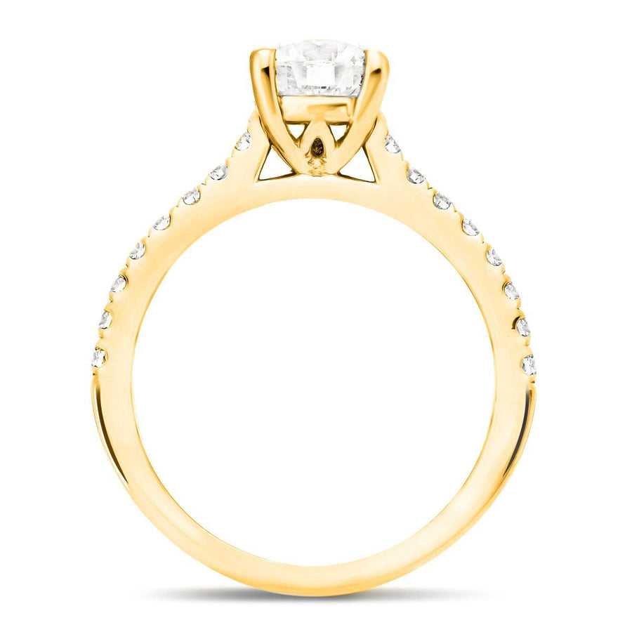Emily Lab Diamond Round Engagement Ring 1.25ct G/VS 18k Yellow Gold - After Diamonds