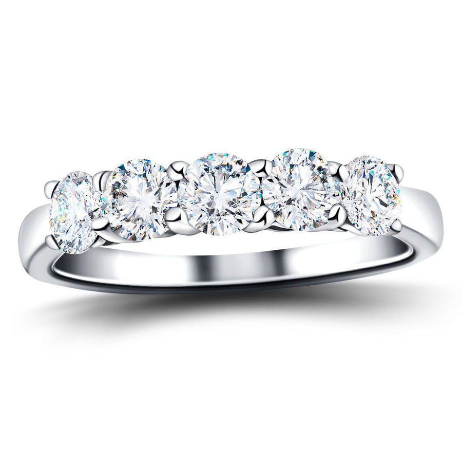 Five Stone Lab Diamond Eternity Ring 3.50ct G/VS in Platinum - After Diamonds