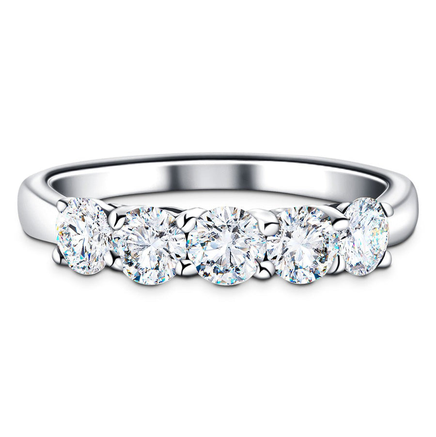 Five Stone Lab Diamond Eternity Ring 5.00ct D/VVS in Platinum - After Diamonds