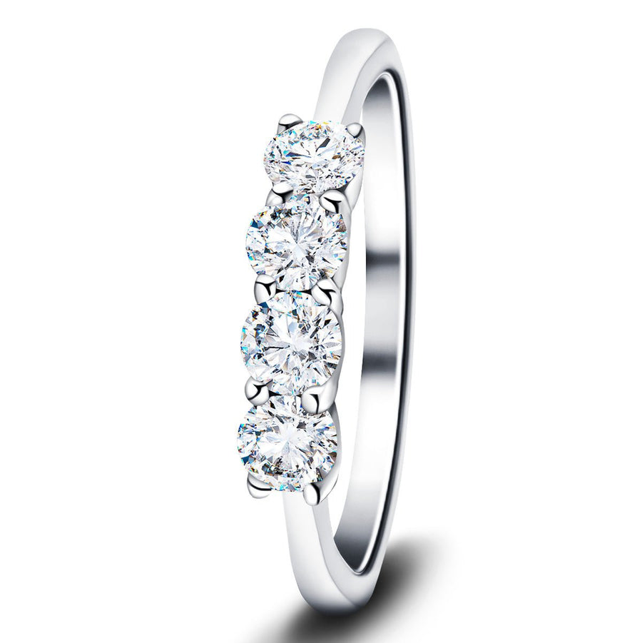 Four Stone Lab Diamond Eternity Ring 2.00ct D/VVS in Platinum - After Diamonds