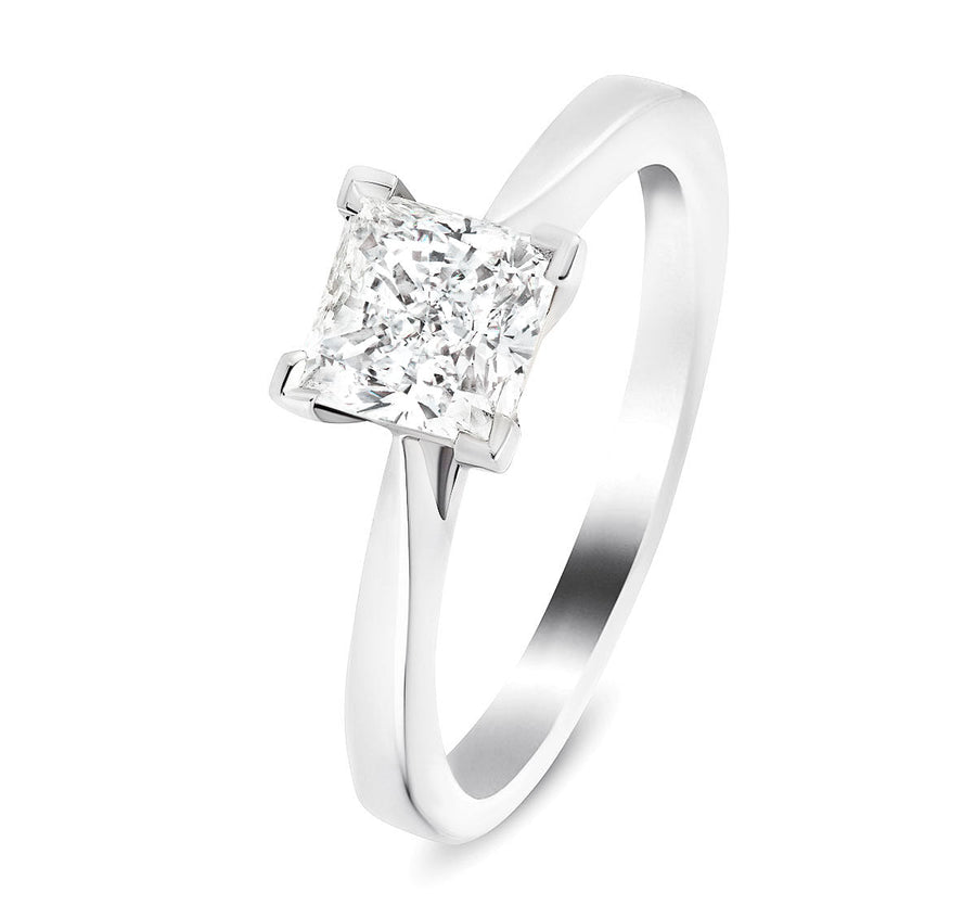 Grace Lab Princess Diamond Solitaire Engagement Ring 0.50ct G/VS 18k White Gold - After Diamonds