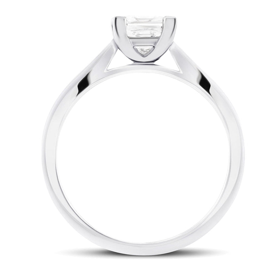 Grace Lab Princess Diamond Solitaire Engagement Ring 0.50ct G/VS 18k White Gold - After Diamonds