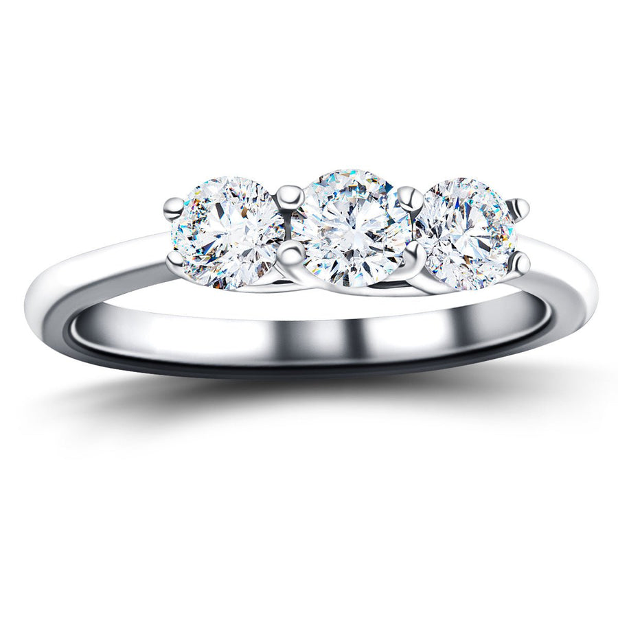 Graduated Three Stone Lab Diamond Ring 0.50ct G/VS in 18k White Gold - After Diamonds