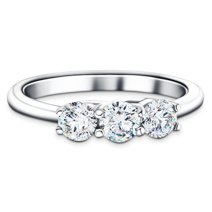 Graduated Three Stone Lab Diamond Ring 0.50ct G/VS in 9k White Gold - After Diamonds