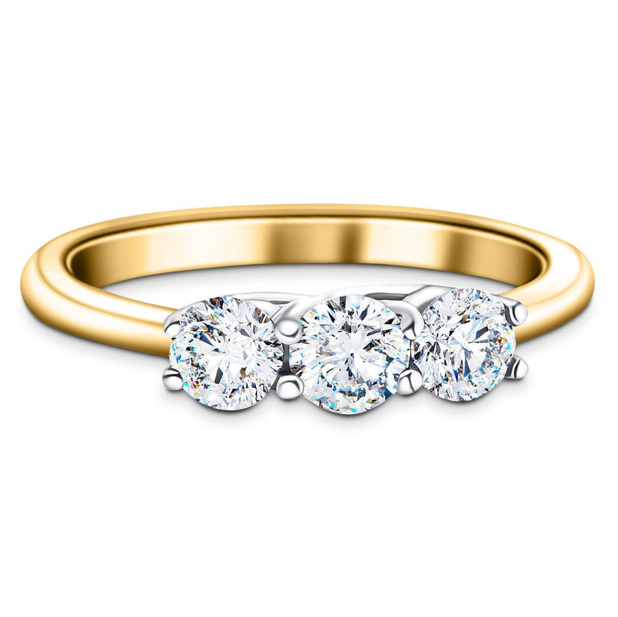 Graduated Three Stone Lab Diamond Ring 0.50ct G/VS in 9k Yellow Gold - After Diamonds